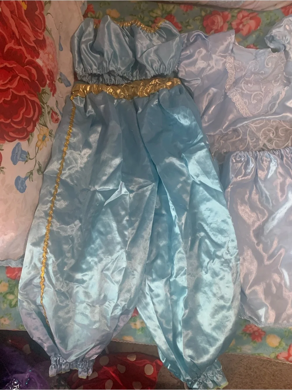Disney Character Girls Costume Bundle 5 Tops 2 Skirts 1 Harem Pant